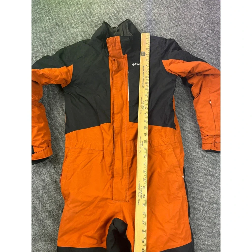Columbia Buga Snow Suit Kids L 14/16 Orange Black Outgrown One Piece Omni Tech